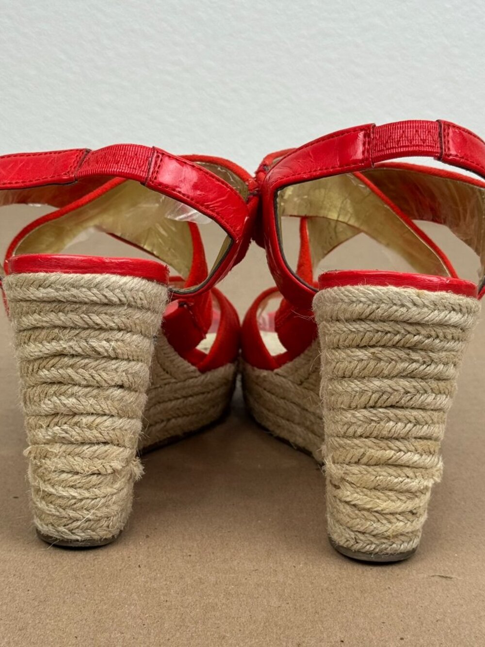 Style & Co. Red Criss-Cross Espadrille Wedge Sandals Women's Size 8 - Picture 2 of 8